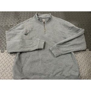 LL Bean Sweater Mens Large Gray 1/4 Zip Golf Pullover north face jacket outdoors
